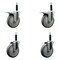 Service Caster 5'' SS Gray Poly Swivel 3/4'' Expanding Stem Caster Set 2 Total Lock Brakes, 4PK SCC-SSEXTTL20S514-PPUB-2-S-2-34 - alternate 1